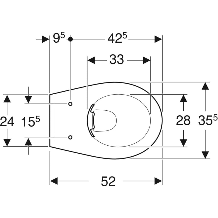 Geberit Bastia vegghengt toalett, uten skyllekant, hvit