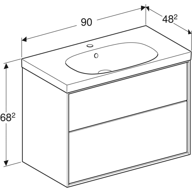 Ifö Sense Art møbelpakke 90x48,2 cm, mat hvid