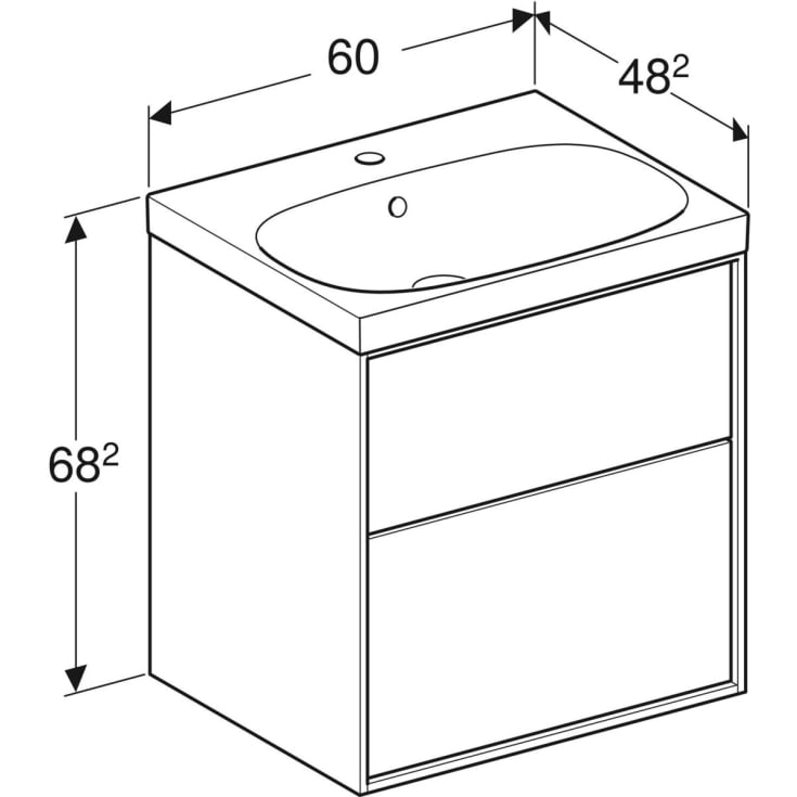 Ifö Sense Art møbelpakke 60x48,2 cm, nøddetræ