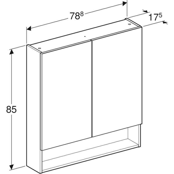 Ifö Spira Pro spejlskab 78,8x85 cm, mat hvid
