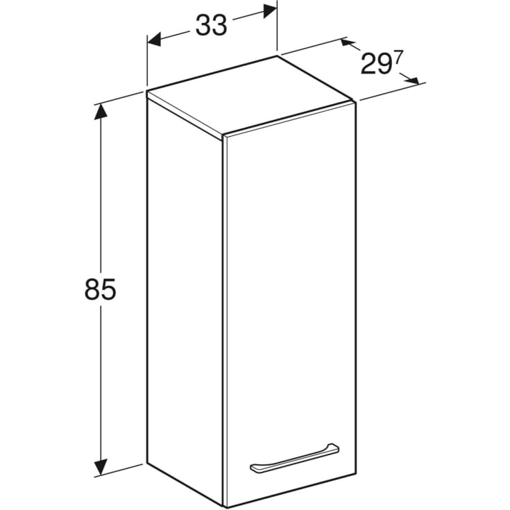 Ifö Spira Pro højskab 33,85 cm, grå