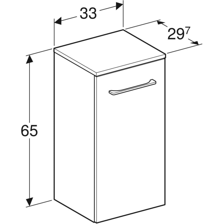 Ifö Spira Pro sideskap 33x65 cm, grå