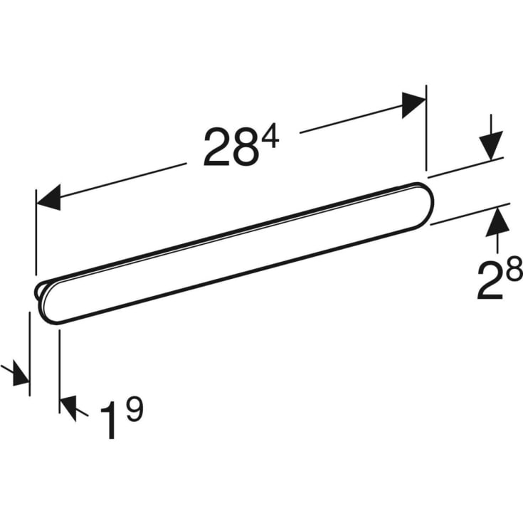 Ifö håndtak, 284 mm, sort