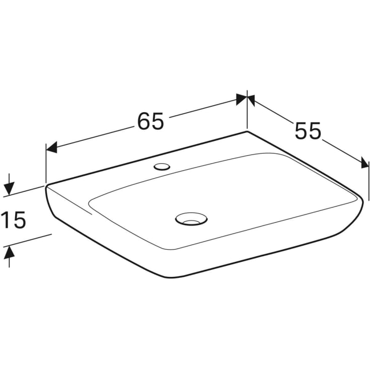 Geberit Renova Comfort servant, 65x55 cm, hvit