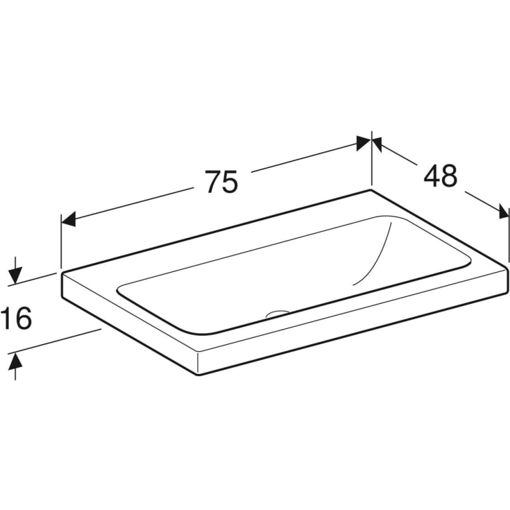 Geberit iCon Light håndvask, 75x48 cm, hvid