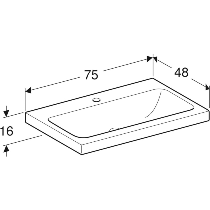 Geberit iCon Light håndvask, 75x48 cm, hvid
