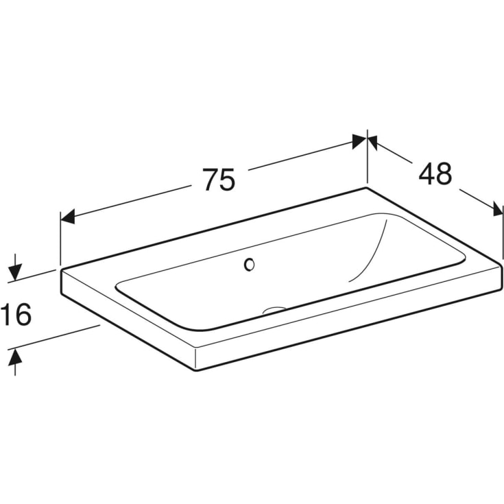 Geberit iCon Light servant, 75x48 cm, hvit