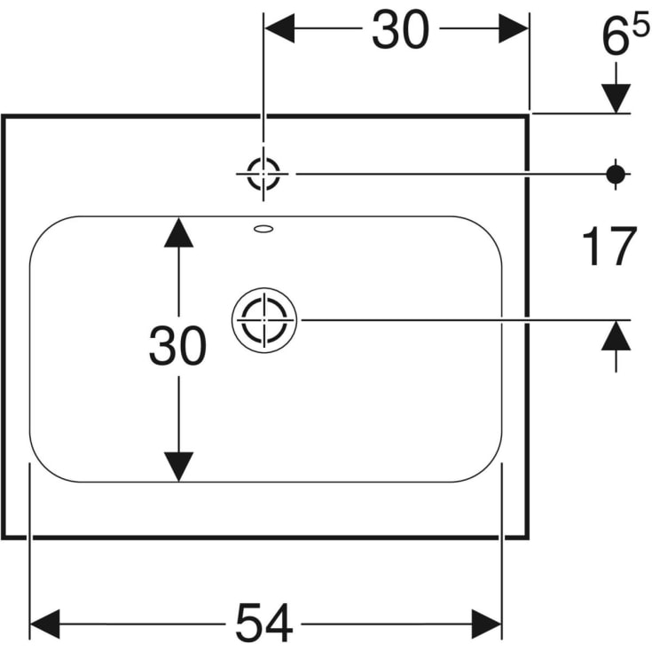 Geberit iCon Light tvättställ, 60x48, matt vit