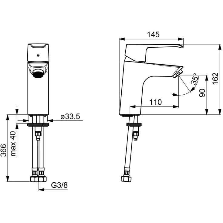 Oras Saga håndvaskarmatur, krom