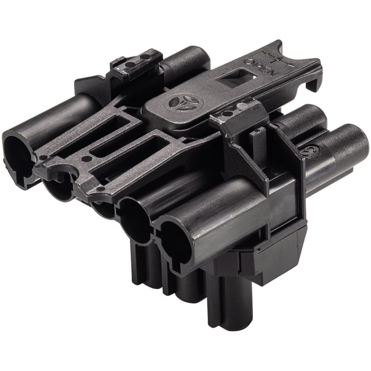 GST18I5 5-pol T-Stykke fasefordeling L2, kodefarve: sort