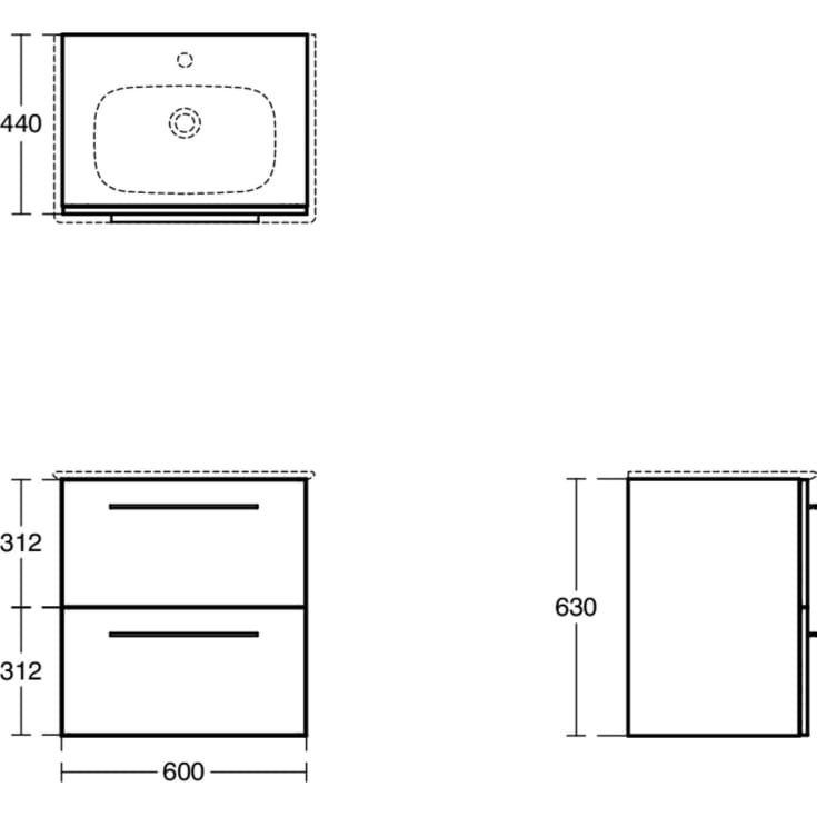 Ideal Standard i.life A møbelpakke, 64x46 cm, brun