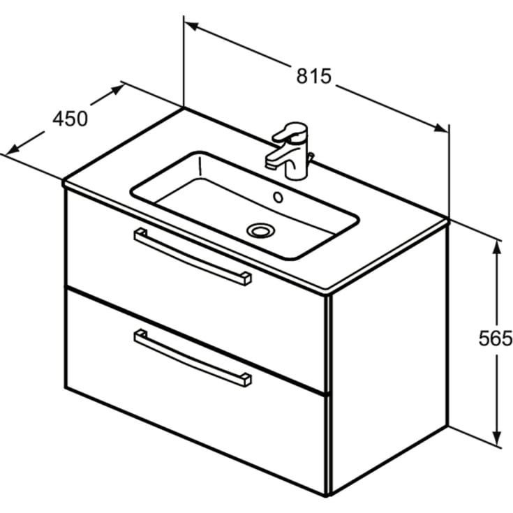 Ideal Standard Eurohvid møbelpakke, 81,5x45 cm, brun
