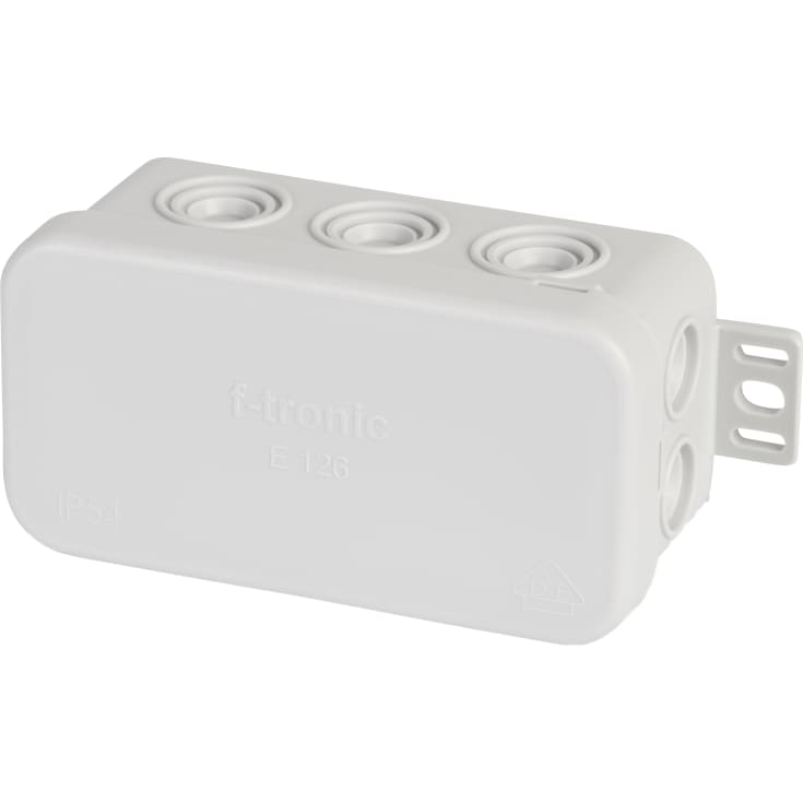 Kopplingsdosa E126, 75 x 37 x 40 mm, med extern infästning, grå, IP54
