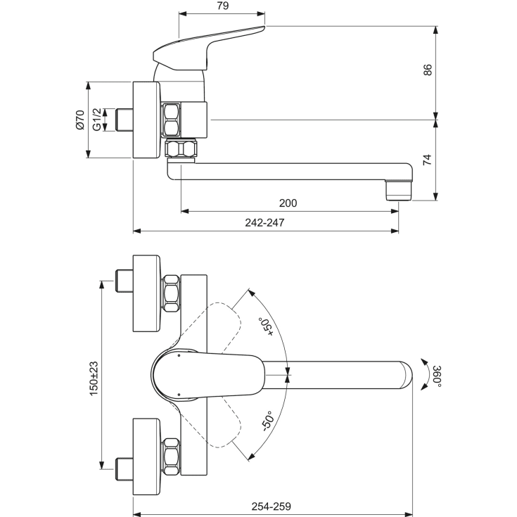Ideal Standard Ceraflex køkkenarmatur, krom