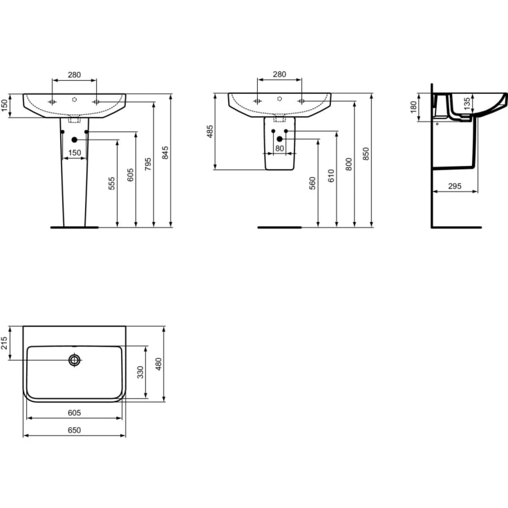 Ideal Standard i.life B tvättställ, 65x48 cm, vit