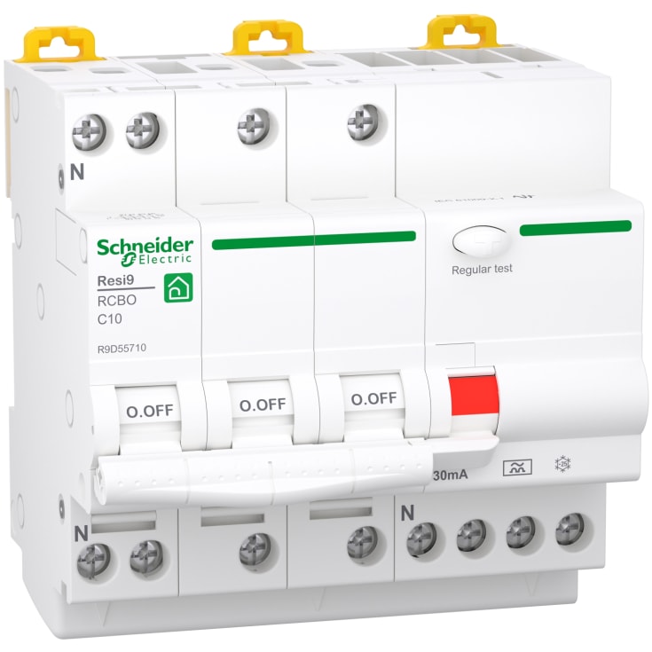 Resi9 Kombinasjonsbryter XP RCBO 3P+NC 10A 6kA, 30mA, klasse A, R9D55710
