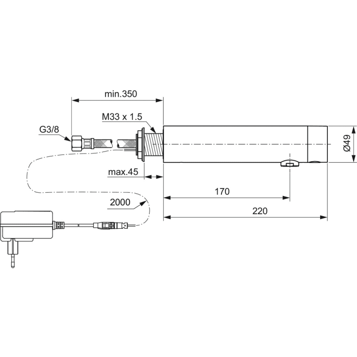 Ideal Standard Sensorflow håndvaskarmatur, berøringsfri, krom