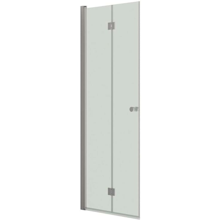 Dansani Match dusjdør, modell B, 77 cm, klart glass, satin profil