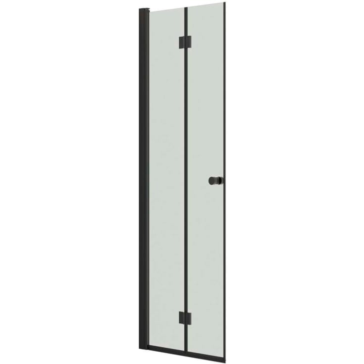 Dansani Match brusedør, model B, 67 cm, klart glas, sort profil