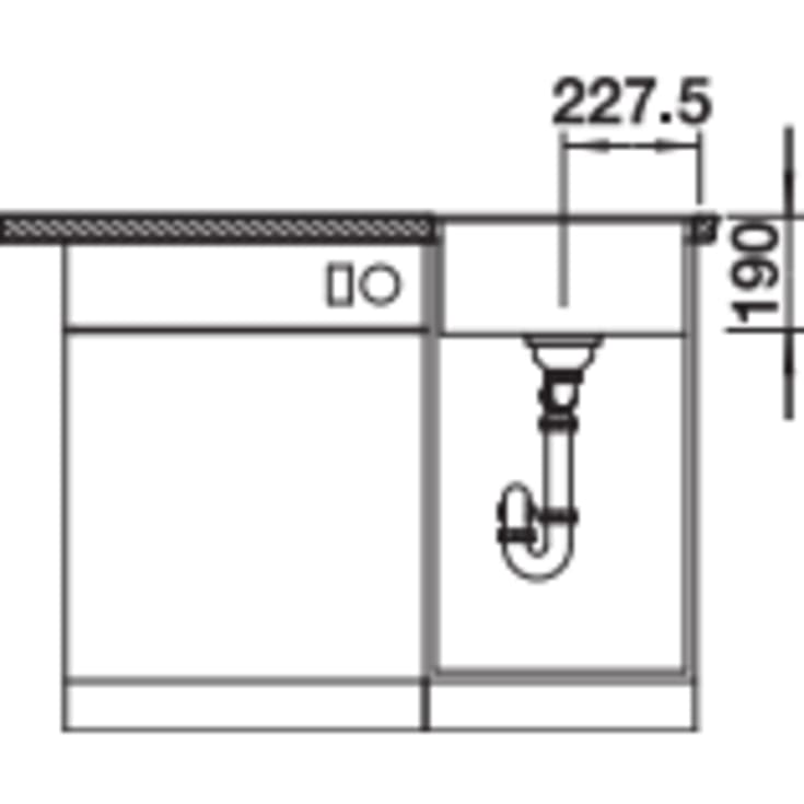 Blanco Dalago 45-D MX køkkenvask, 45,5x50 cm, grå