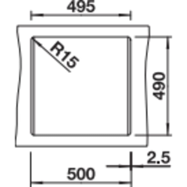Blanco Dalago 5 MX køkkenvask, 51,5x51 cm, grå