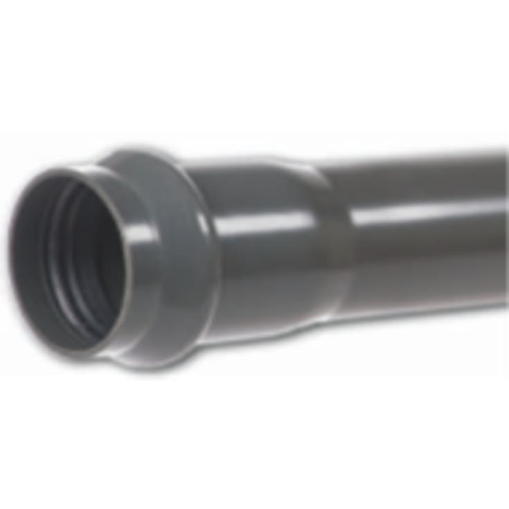 Kaczmarek 110 x 6000 mm PVC-trykrør m/mf., PN10, grå, spildevand