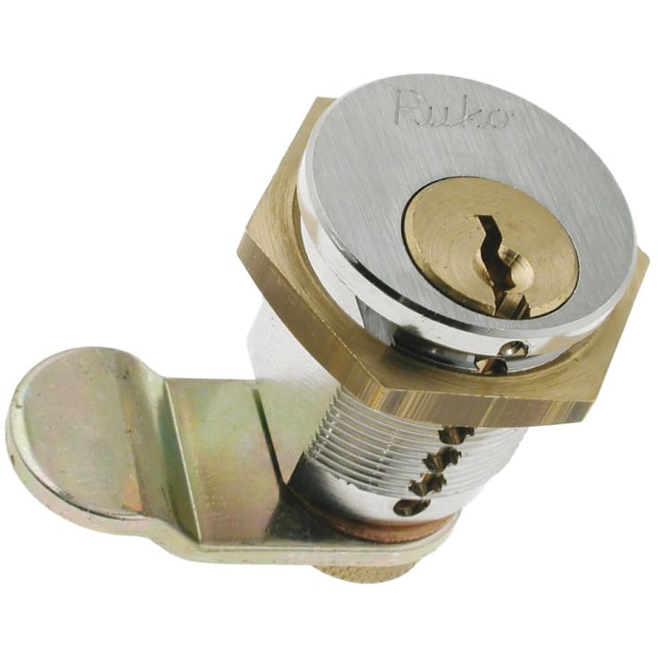 Ruko 1607 møbel- og postkasselås, børstet krom