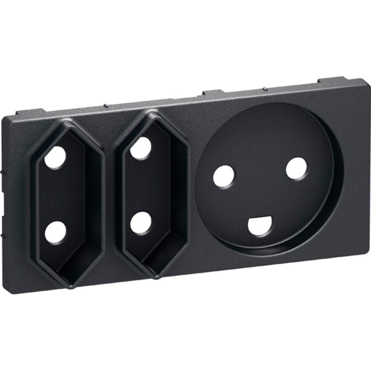 LK Fuga stikkontakt, 1 med jord & 2 uden jord, koksgrå