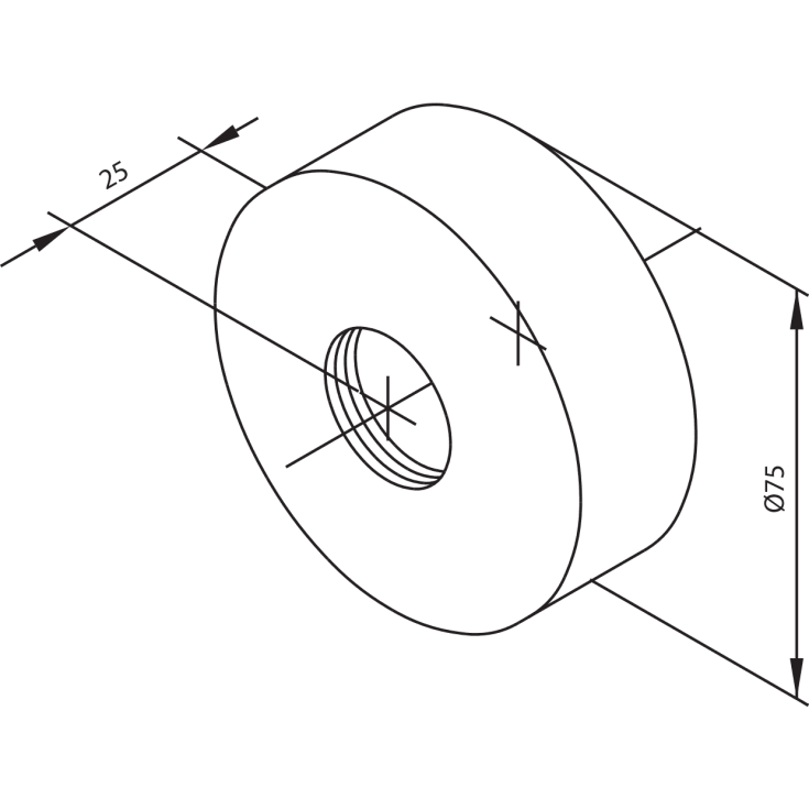 Damixa rosetter, Ø75 mm, 2-pak, børstet messing