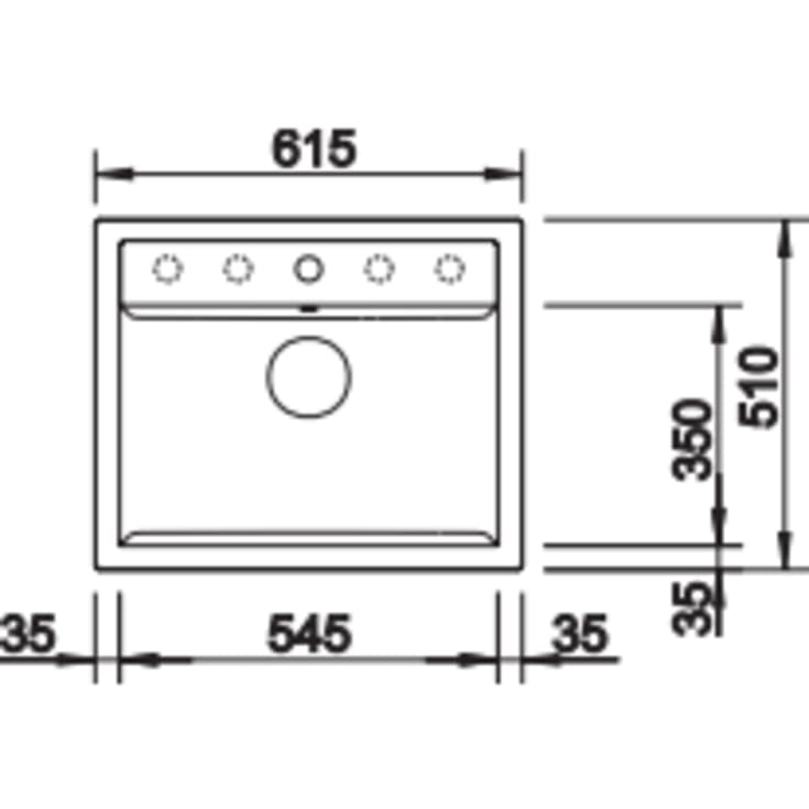 Blanco Dalago 6 MX køkkenvask, 61,5x51 cm, råhvid