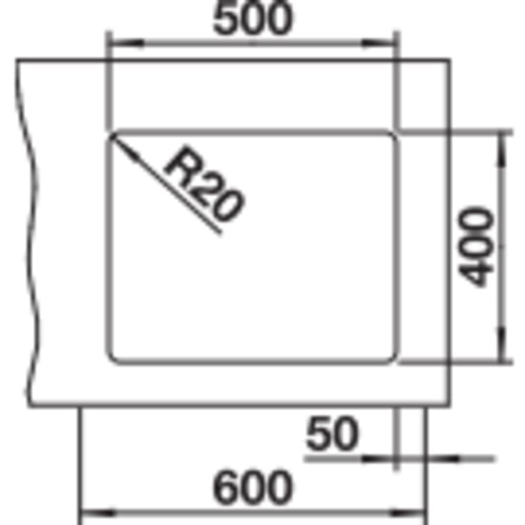 Blanco Etagon 500-U UXI køkkenvask, 53x46 cm, råhvid