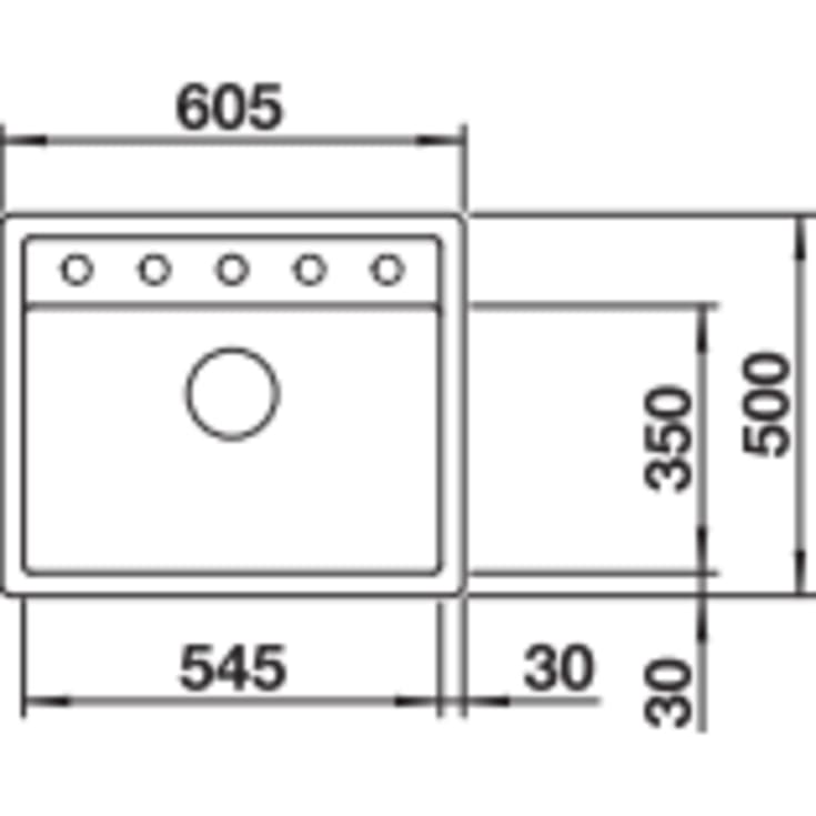 Blanco Dalago 6-F MX køkkenvask, 60,5x50 cm, råhvid