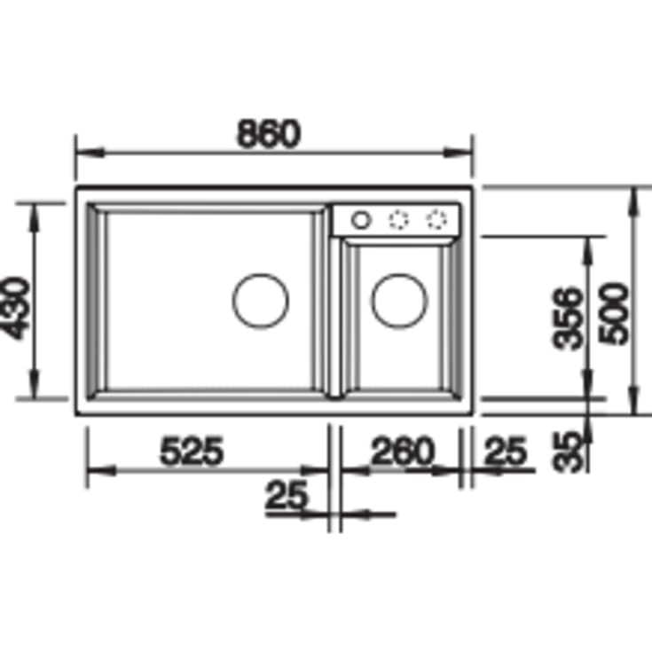 Blanco Metra 9 UX køkkenvask, 86x50 cm, grå