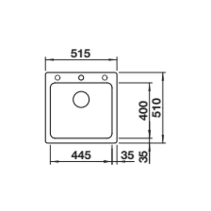 Blanco Naya 5 UX køkkenvask, 51,5x51 cm, råhvid