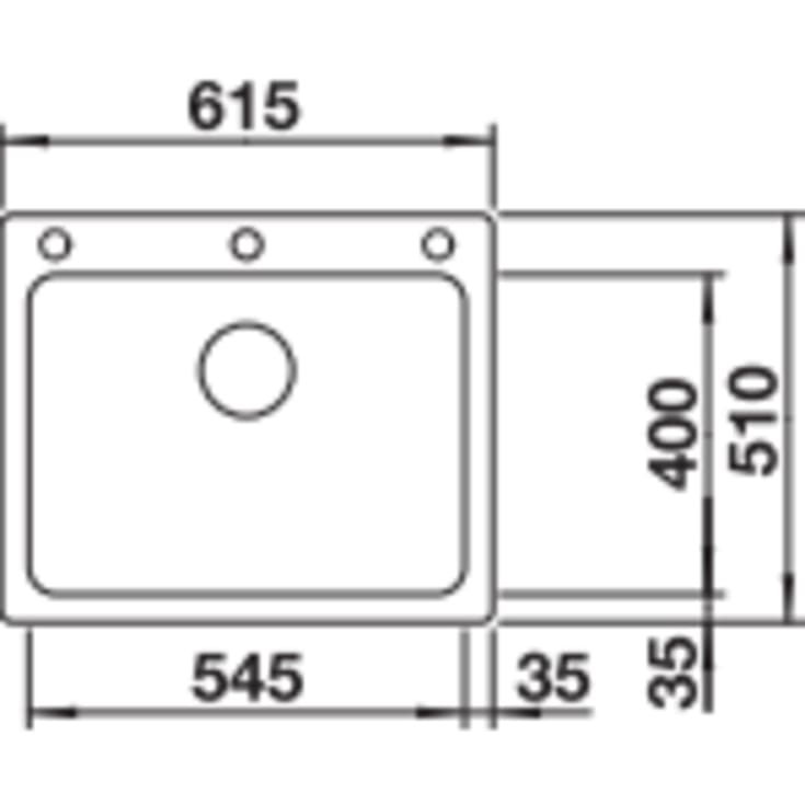 Blanco Naya 6 UX køkkenvask, 61,5x51 cm, råhvid