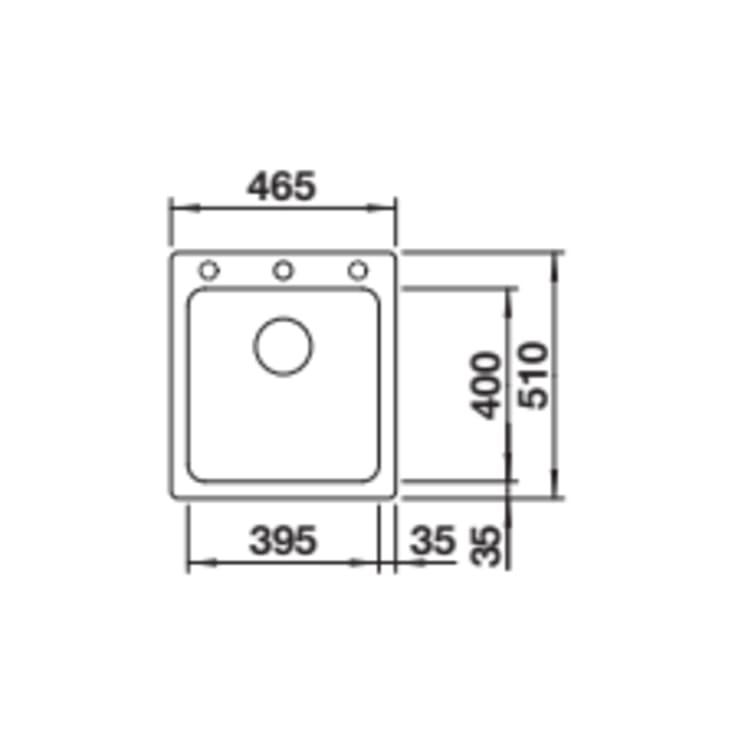Blanco Naya 45 UX køkkenvask, 46,5x51 cm, råhvid