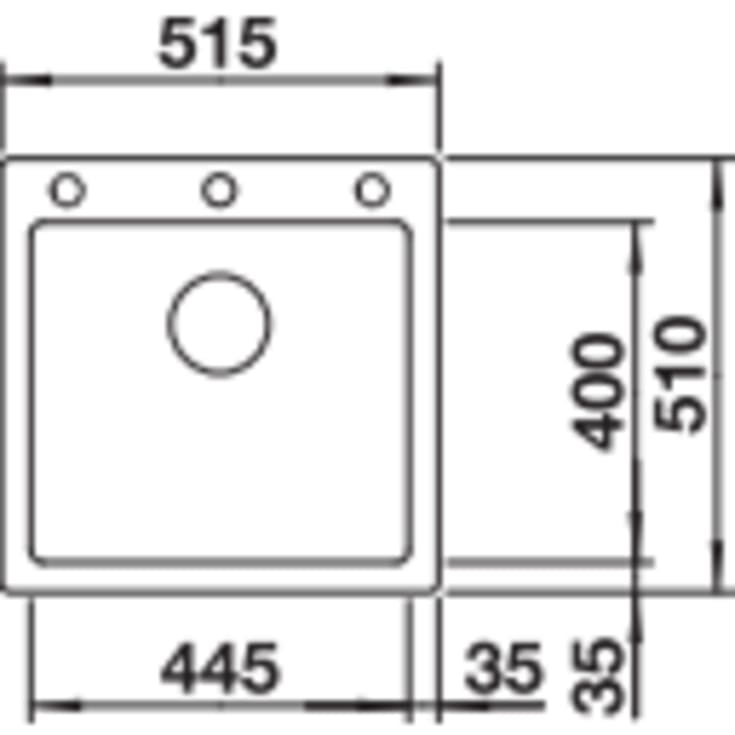 Blanco Pleon 5 UXI køkkenvask, 51,5x51 cm, grå