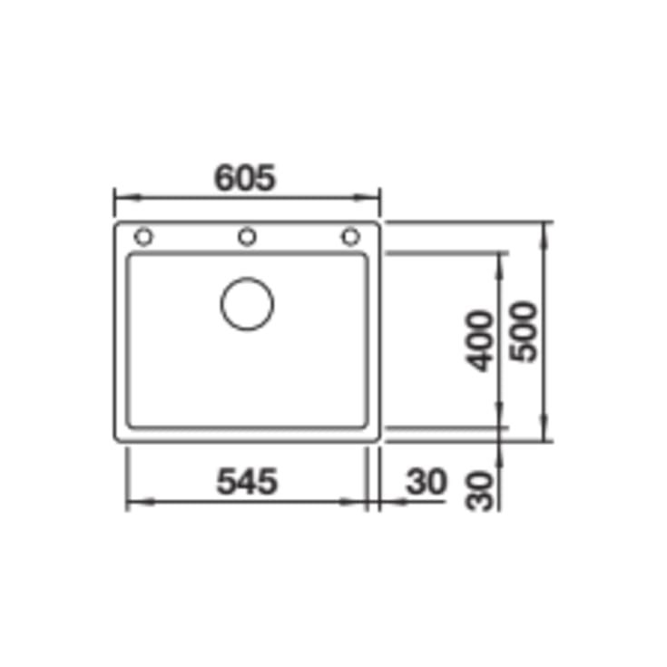 Blanco Pleon 6-F UXI køkkenvask, 60,5x50 cm, råhvid