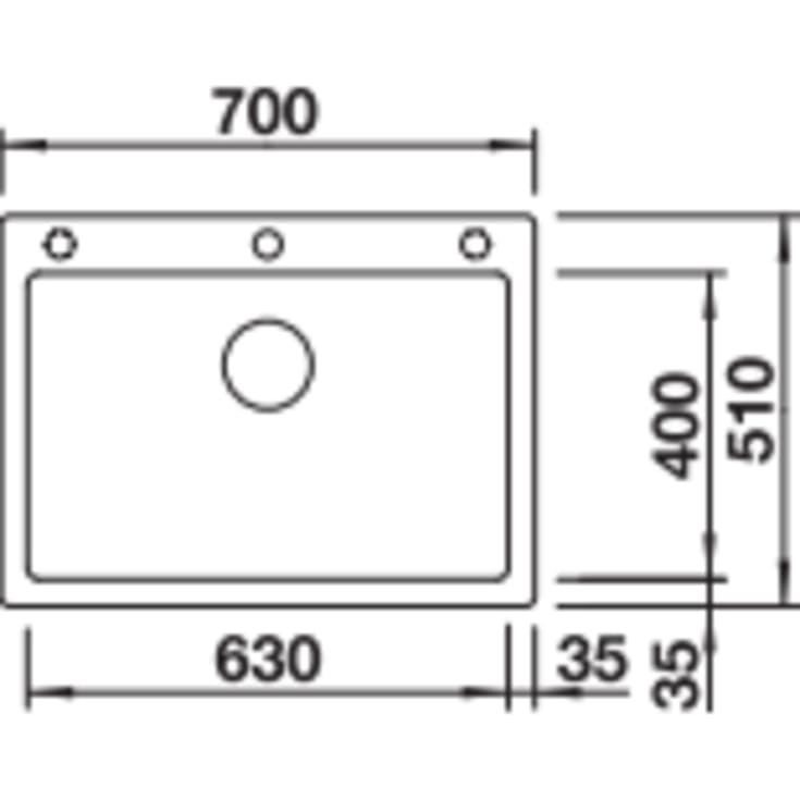 Blanco Pleon 8 UXI køkkenvask, 70x51 cm, grå
