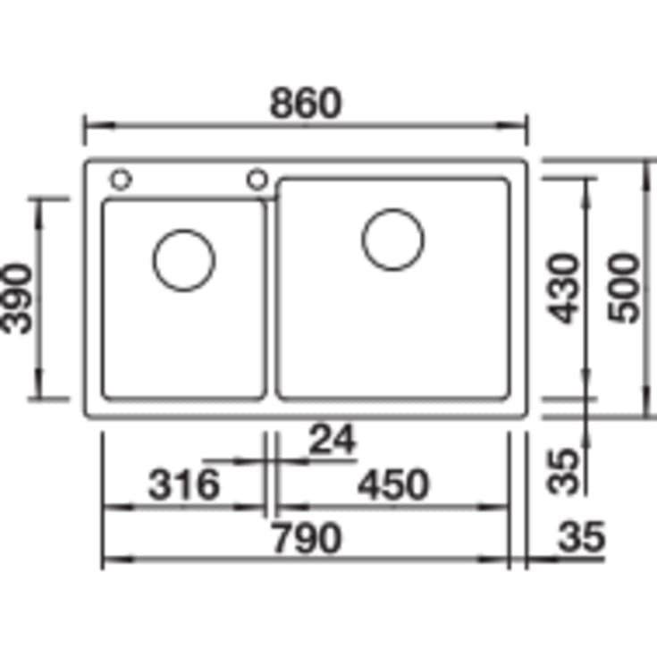 Blanco Pleon 9 UXI køkkenvask, 86x50 cm, grå