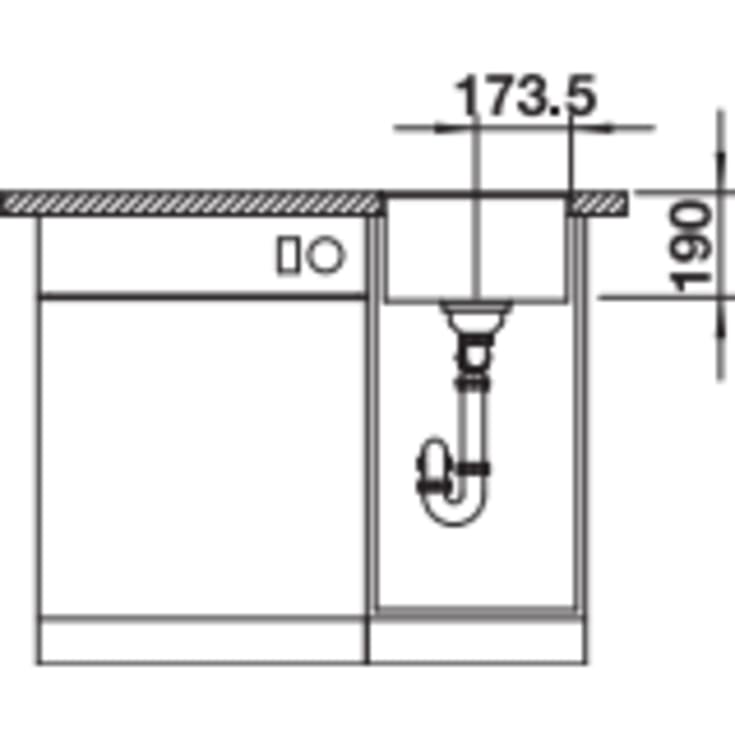Blanco Subline 320-F UXI køkkenvask, 34,7x42,7 cm, sort