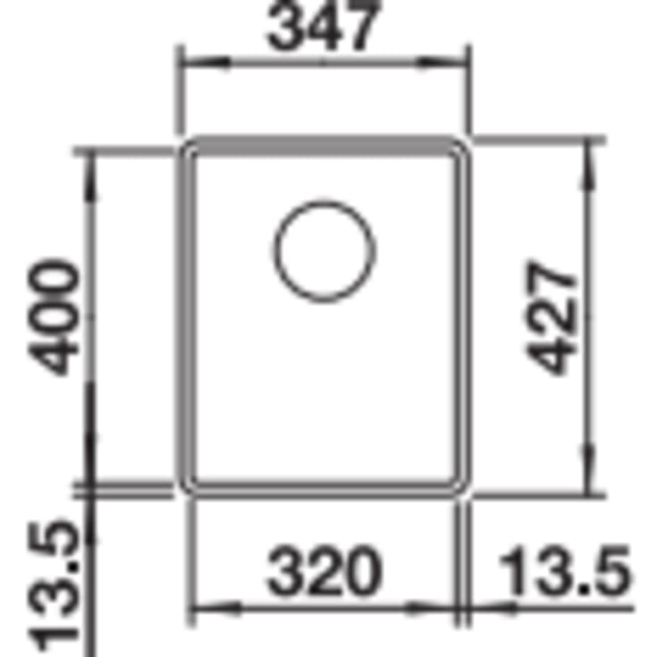 Blanco Subline 320-F UXI køkkenvask, 34,7x42,7 cm, råhvid