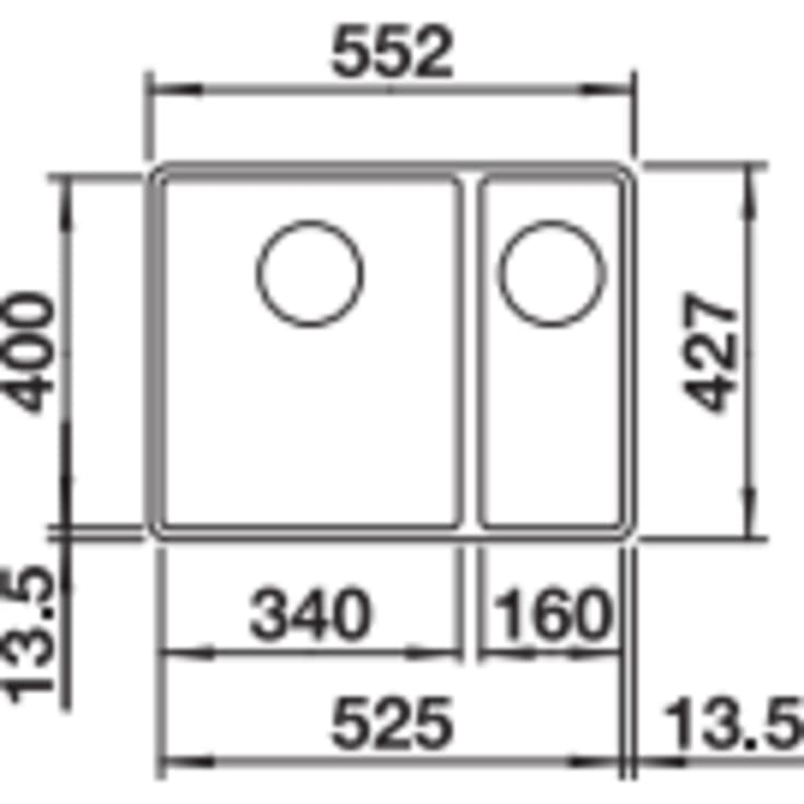 Blanco Subline 340/160-F UXI køkkenvask, 55,2x42,7 cm, råhvid