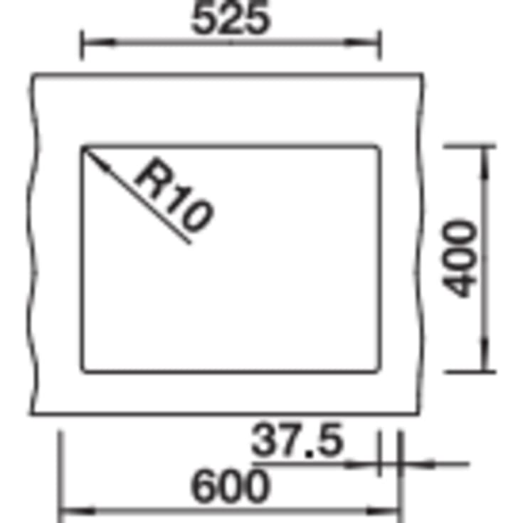 Blanco Subline 340/160-U UXI diskbänk, 55,2x42,7 cm, vit