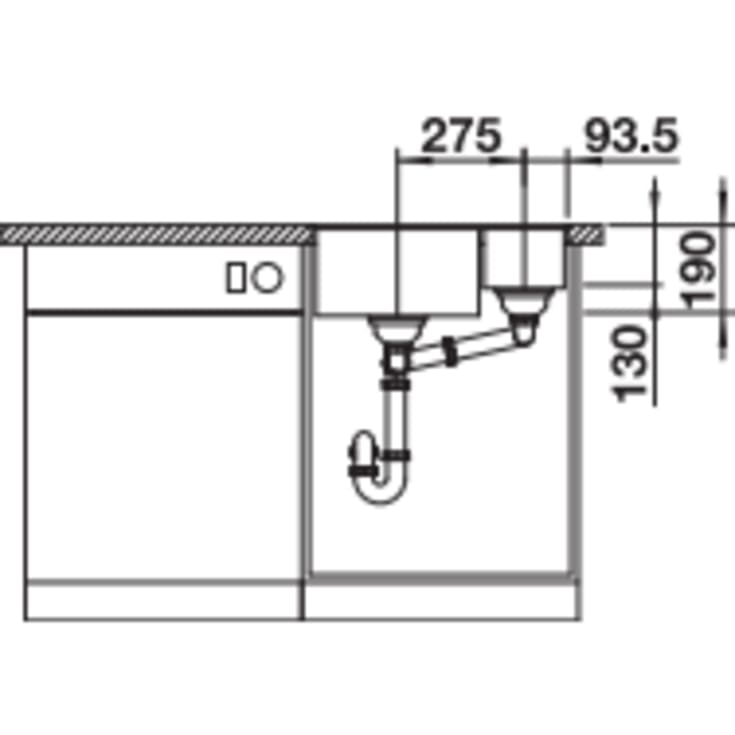 Blanco Subline 340/160-U UXI køkkenvask, 55,5x46 cm, grå