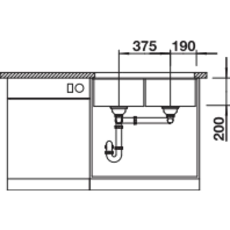 Blanco Subline 350/350-U UXI køkkenvask, 75,5x46 cm, råhvid