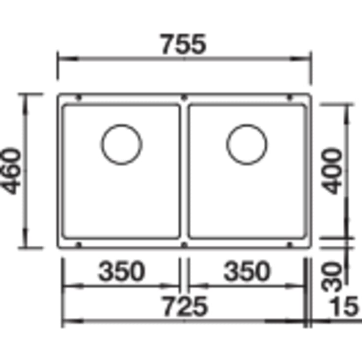 Blanco Subline 350/350-U UXI køkkenvask, 75,5x46 cm, grå