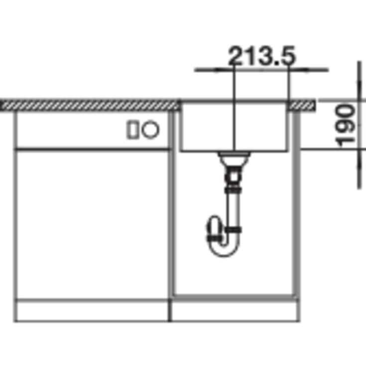 Blanco Subline 400-F UXI køkkenvask, 42,7x42,7 cm, råhvid