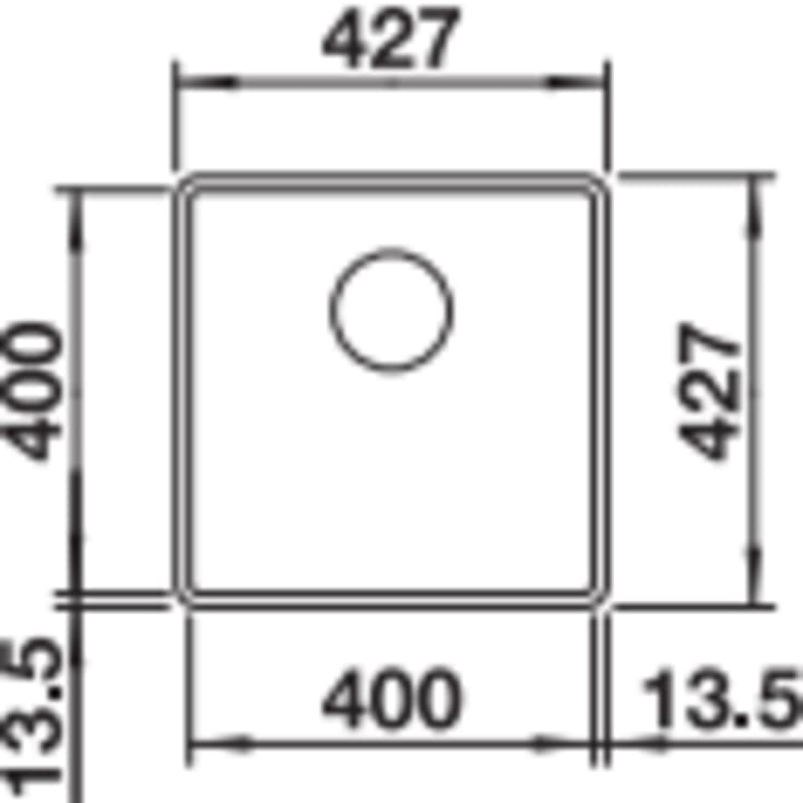 Blanco Subline 400-F UXI køkkenvask, 42,7x42,7 cm, råhvid