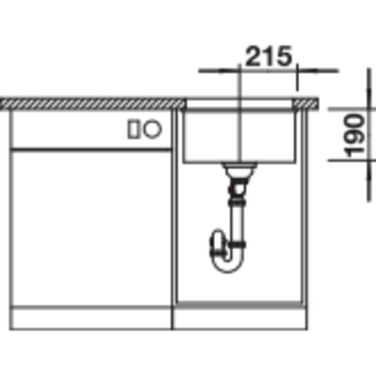 Blanco Subline 400-U UXI køkkenvask, 43x46 cm, råhvid